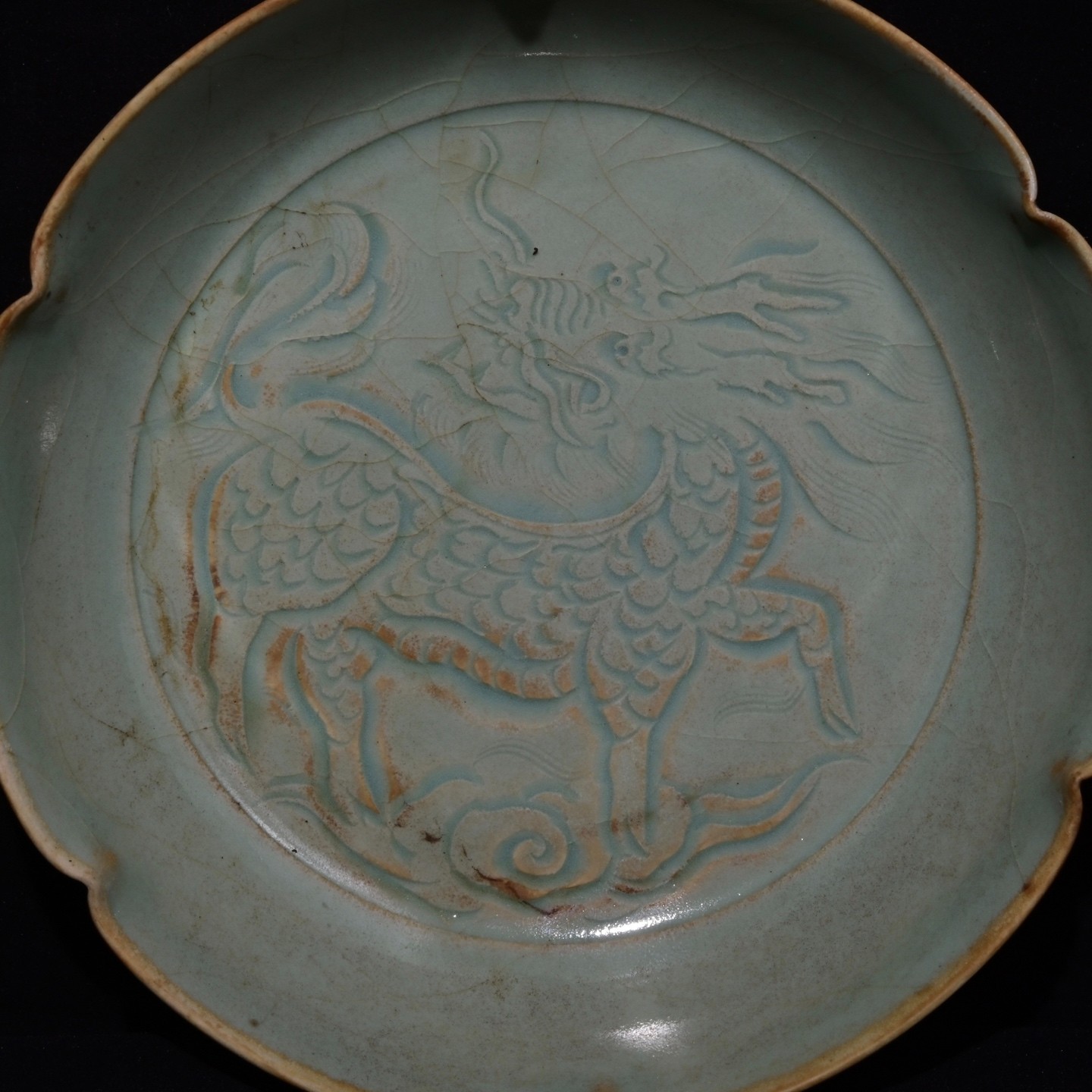 Fine Collectable Art Hand Painting RuKiln Porcelain kylin Killn