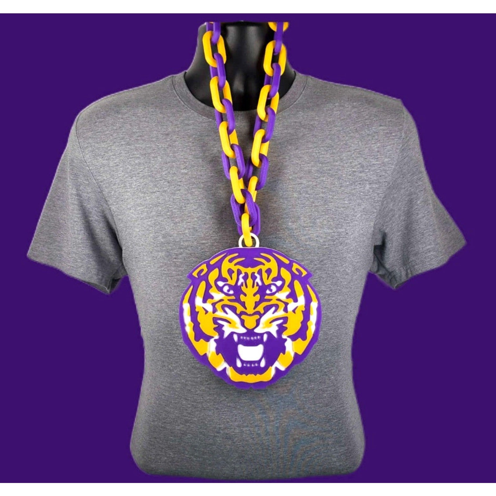 LSU Tigers Fan Chain NCAA Turnover Chain Big Logo Oversized Necklace Football