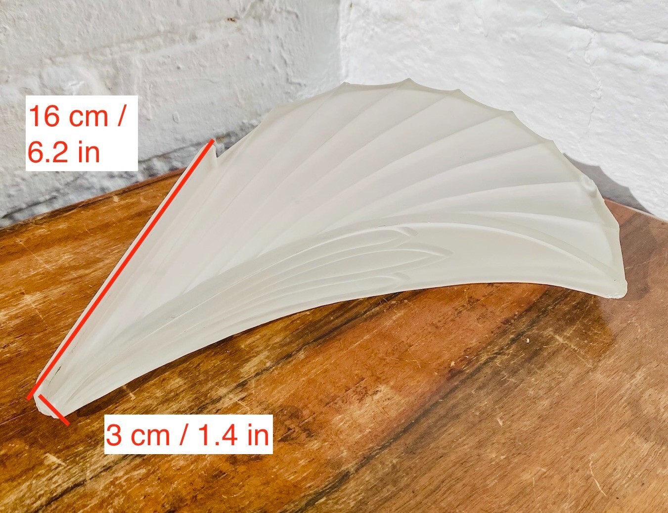 Antique Slip Shade Replacement, Frosted Glass Palm Frond, Art Deco Replacements