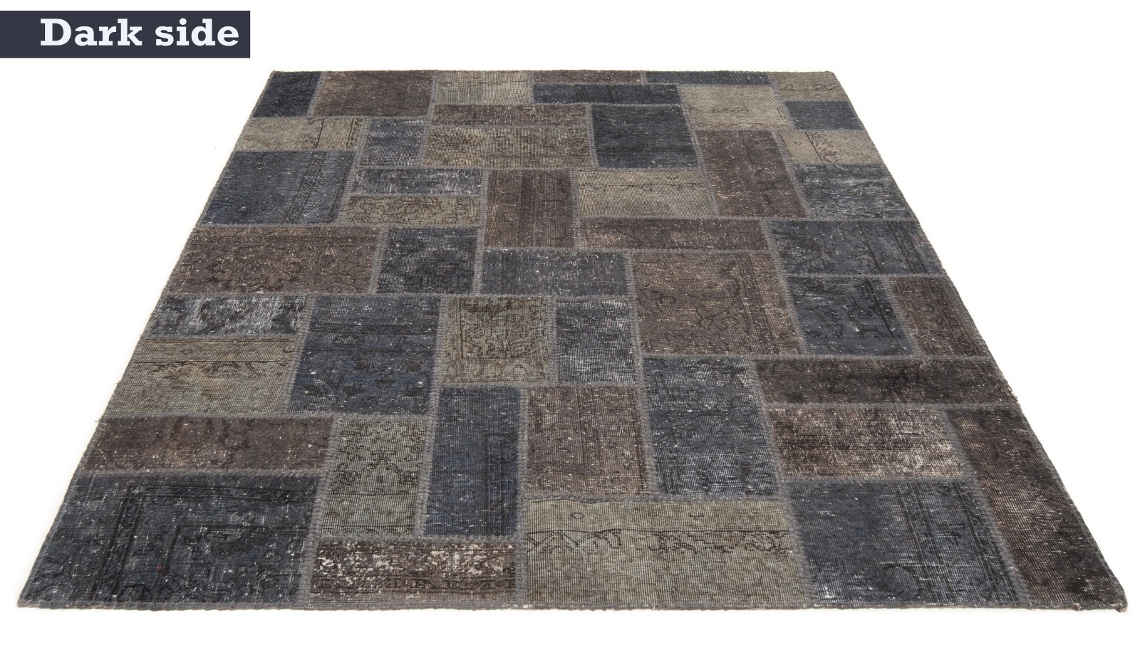 Patchwork 215×156 cm Hand Knotted Oriental Rug Vintage Carpet Blue