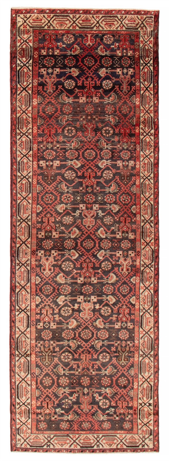 Vintage Hand-knotted Runner Rug 3’8″ x 11’2″ Traditional Oriental Wool Carpet