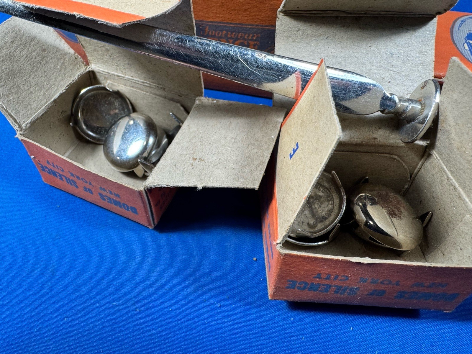 9 Sets of 4 NOS C.1915 Leg Gliders ~ Furniture Footwear “Domes of Silence”