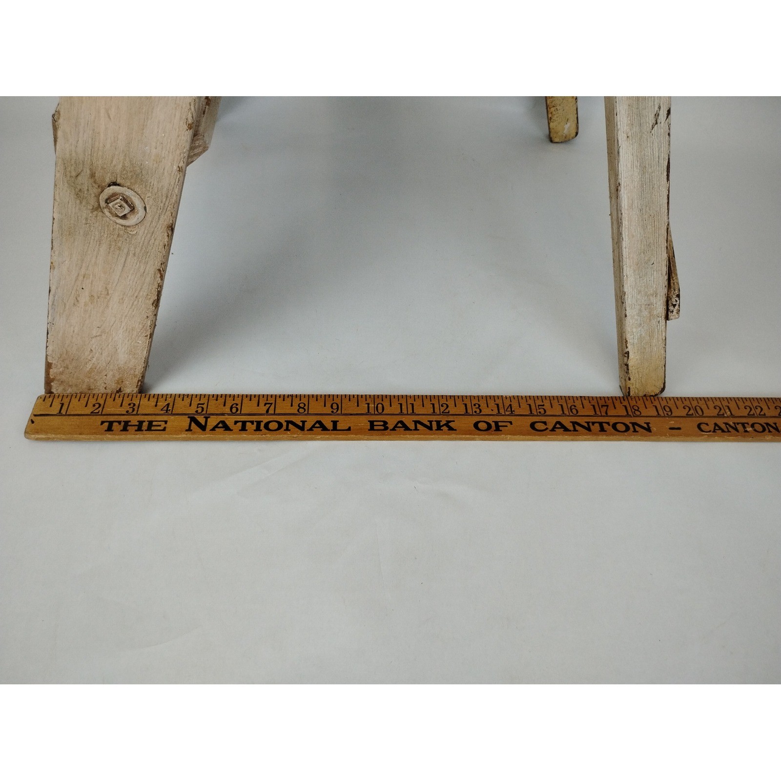 Vintage Wooden 3 Step Stool Ladder Rustic Farmhouse Plant Stand White 22″ Prop