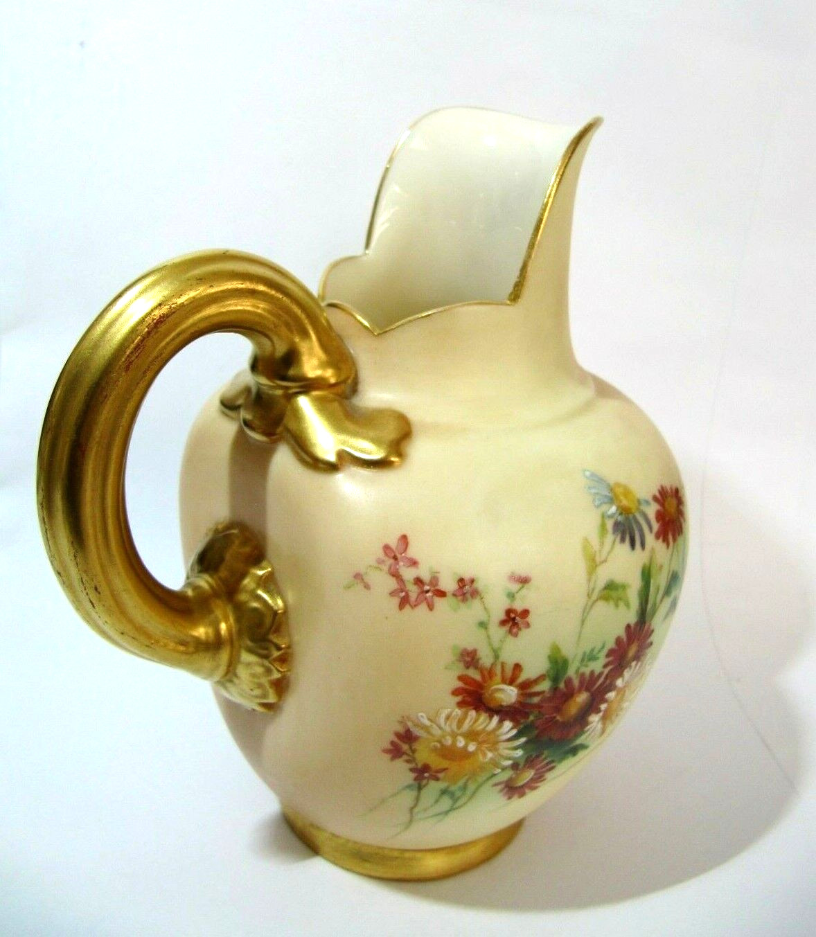 Royal Worcester Blush Ivory Hand Painted Ovoid Jug – 1901 – 5″