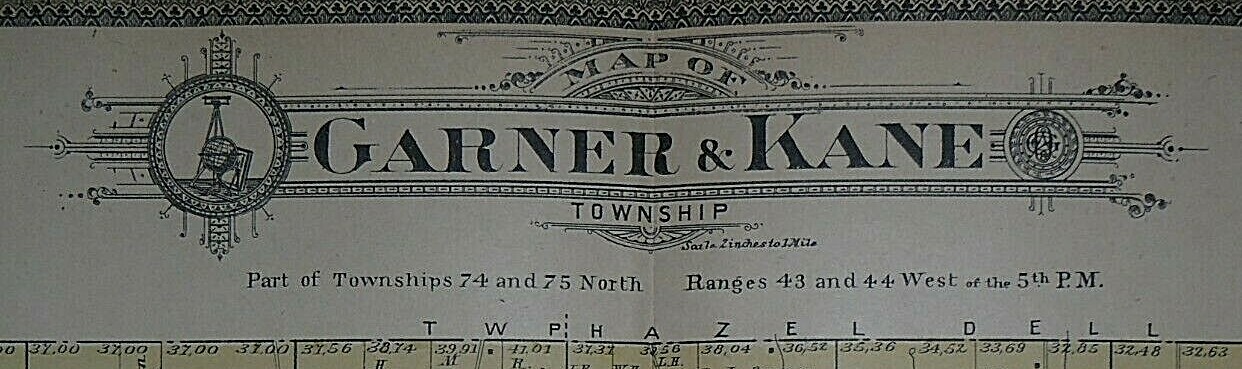 1902 Plat Map ~ GARNER & KANE Twp. POTTAWATTAMIE Co. IOWA ~ Ancestry Genealogy