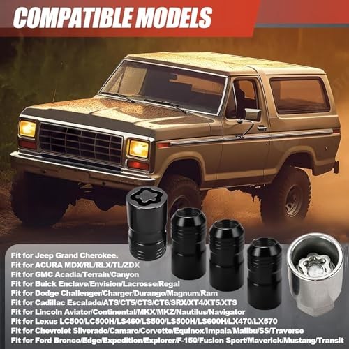 24216 Wheel Locks Lug Nuts M14 x 1.50 Compatible with Acura MDX/Cadillac