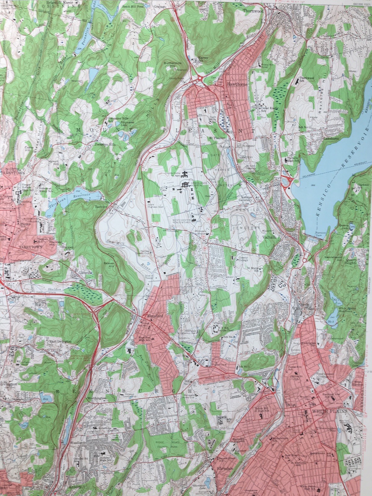West Plains Quadrangle New York Westchester County 1957 Geological Survey Map