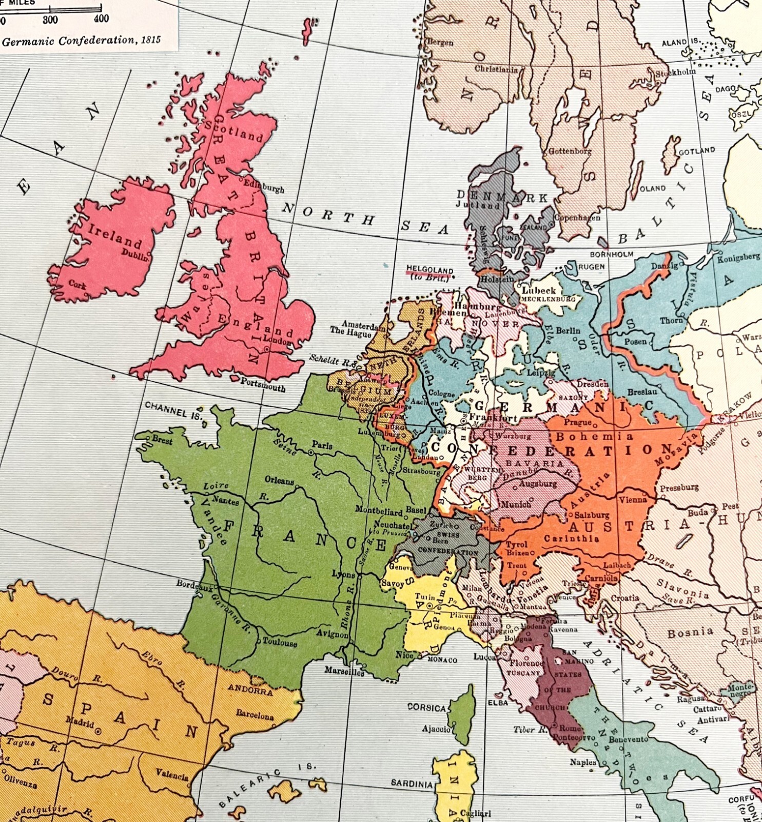Map Europe After Congress Of Vienna 1938 Atlas Print Antique Collectibles DWU7