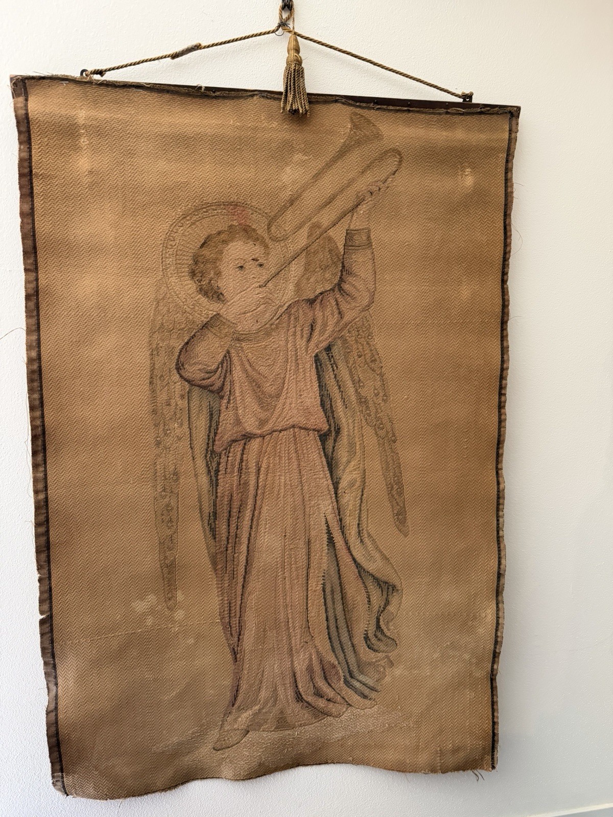 Antique Angel Tapestry Wall Hanging Owned By Stalin’s Daughter’s Mother-in-Law