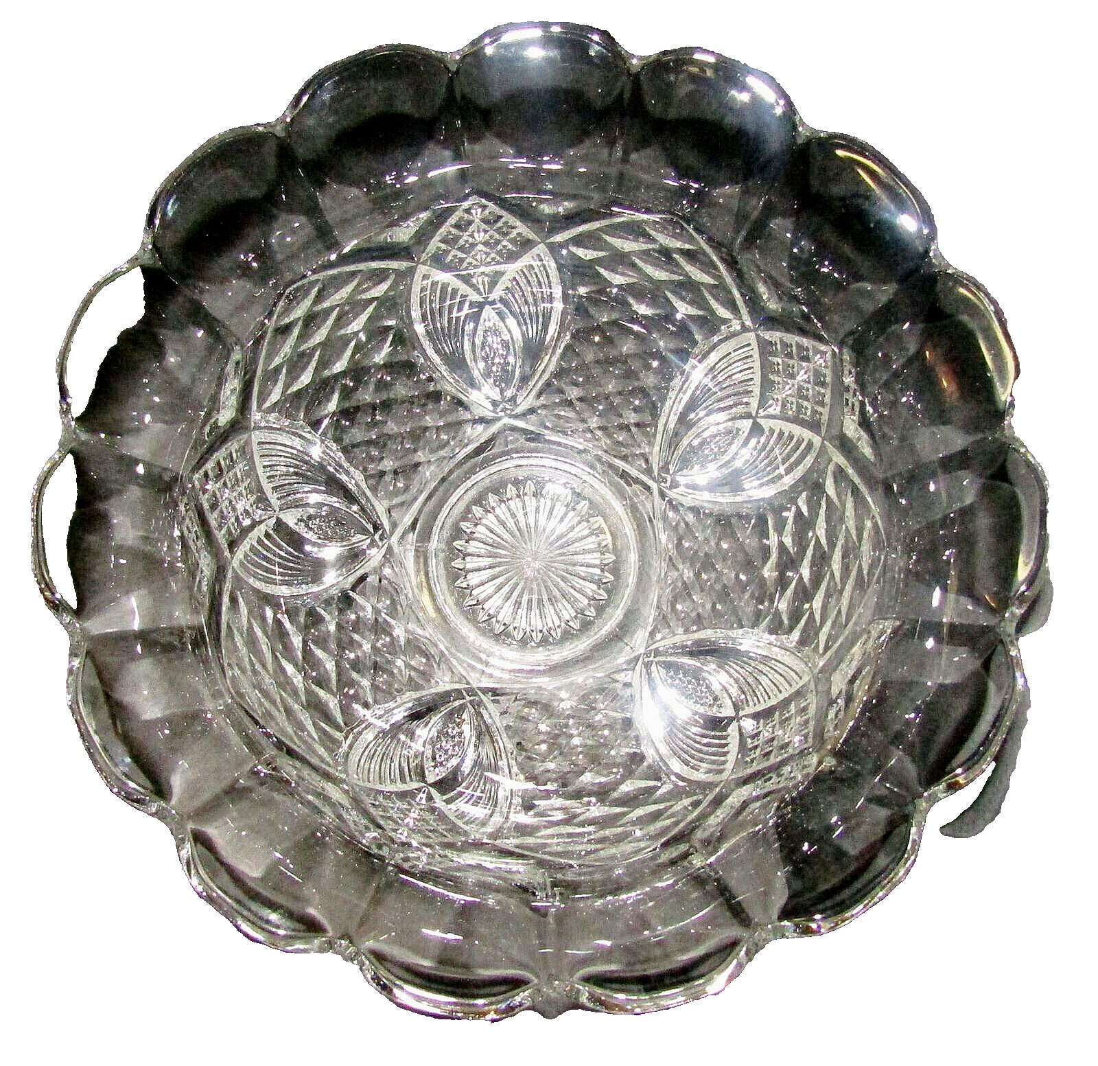 EAPG Duncan & Miller No 68 Punch Bowl KING ARTHUR SEMI COLONIAL DUTCH DIAMOND
