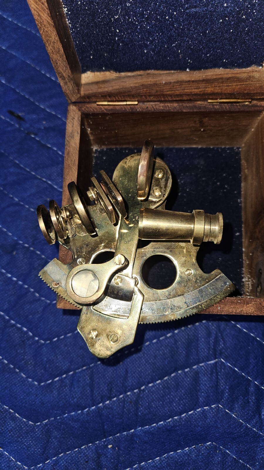 Solid Brass Sextant Astrolabe Style with Hardwood Box – Nautical Collection