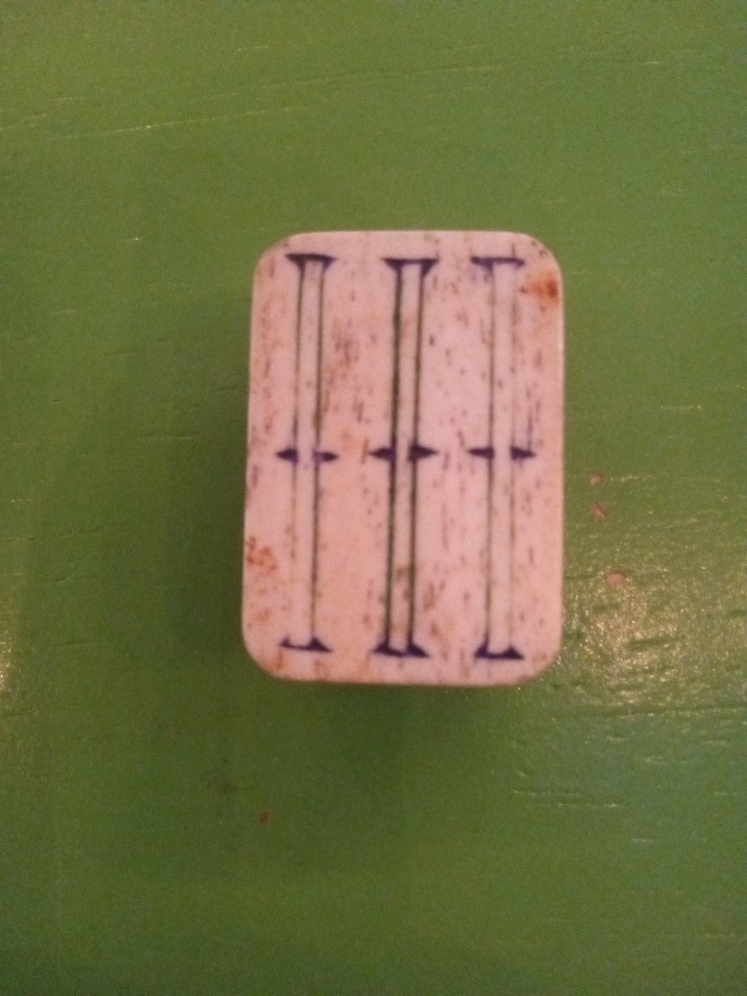Mahjong Tile Dovetail Bone Bamboo No Western Letters No Arabic No# Pre1920? F S