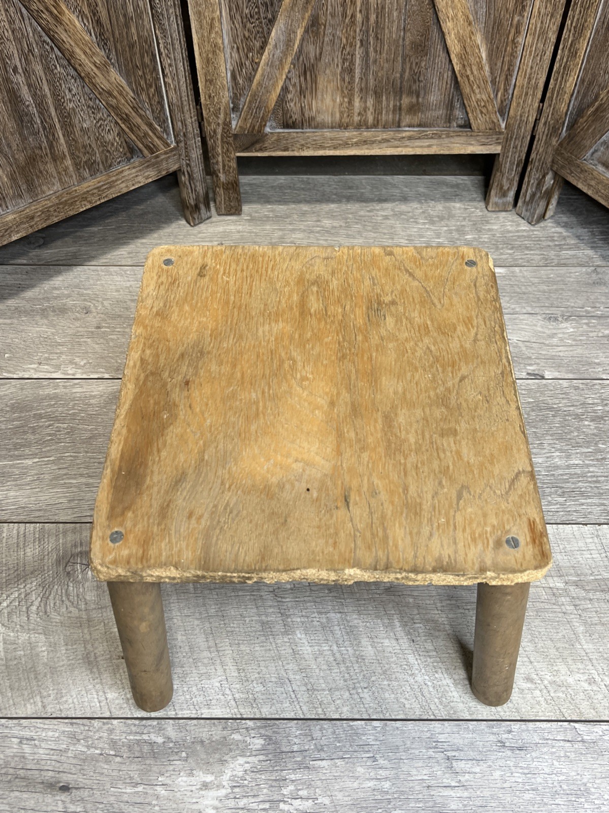 Vintage Milk Stool / Plant Stand Farmhouse Country Primitive Rustic Cottagecore