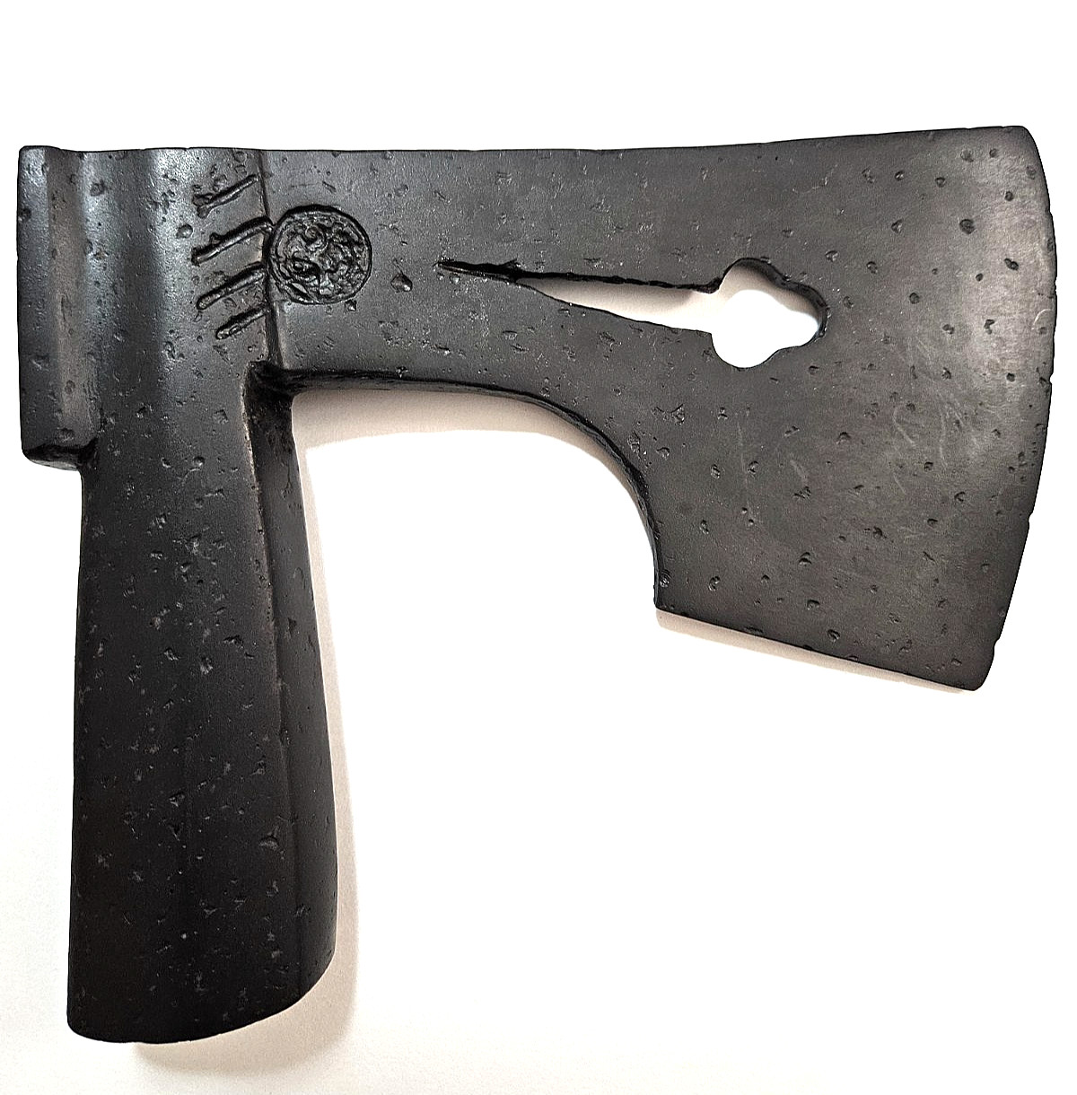 AUTHENTIC ANCIENT ARTIFACT- TEUTONIC ORDER IRON WAR AXE WITH MAKERS MARK 1300AD.