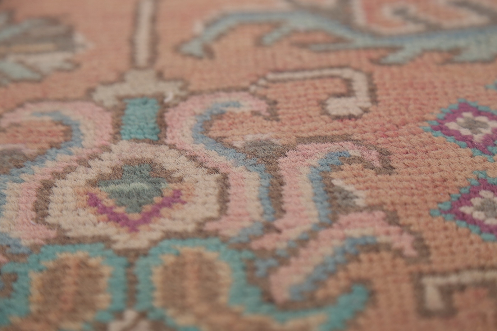 Vintage Geometric Rust/ Purple Tebriz Traditional Hand-knotted Area Rug 10×12