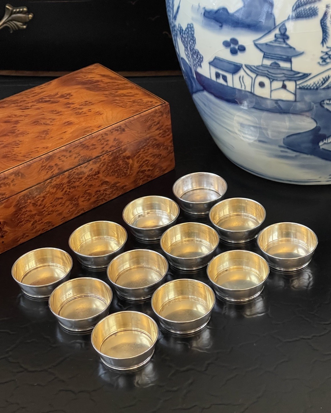 12 Rare Antique Gorham Sterling Silver #A4063 Salt Cellars American 1.65” c1925