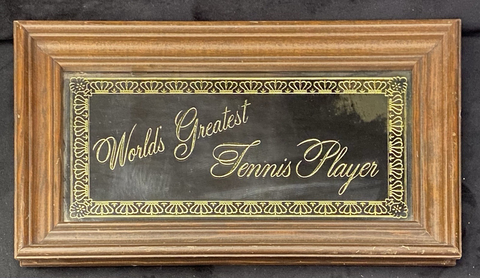 Vintage Lucid Lines Inc. Acid Etched “World’s Greatest Tennis Player” Mirror