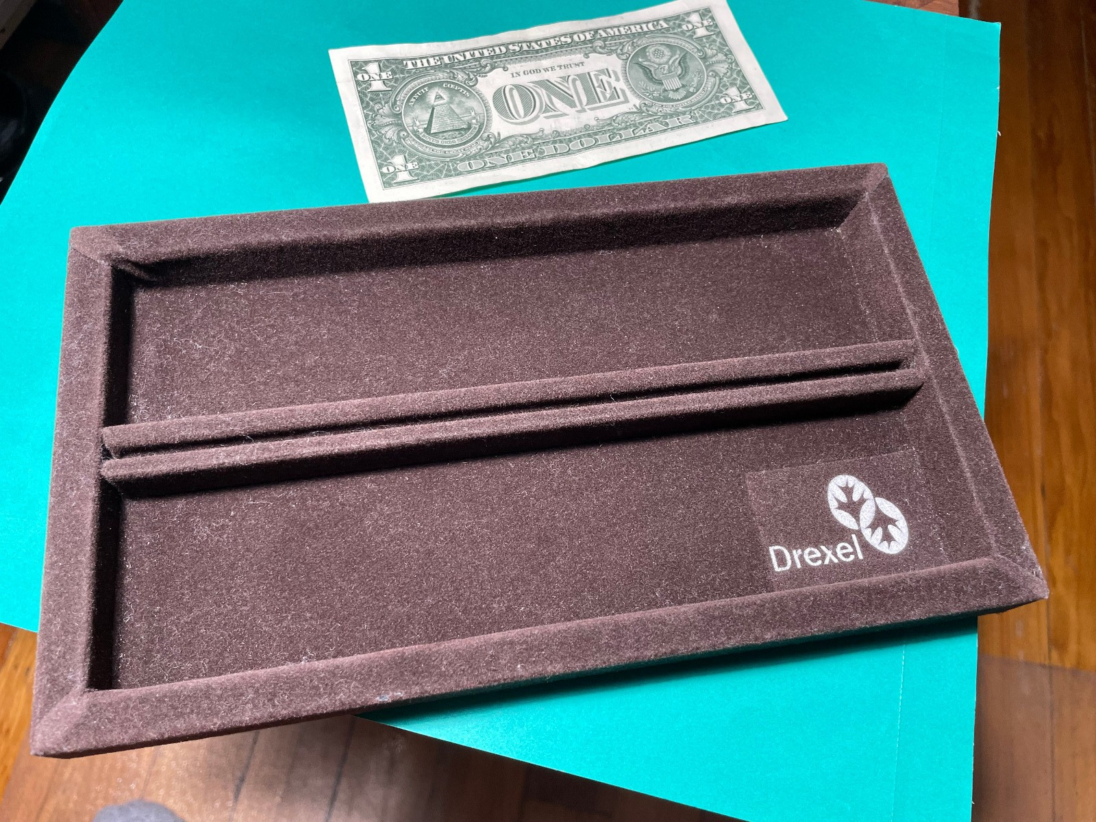 DREXEL Drawer INSERT TRAY Velvet Dresser Valet Jewelry Coin 10” Vtg