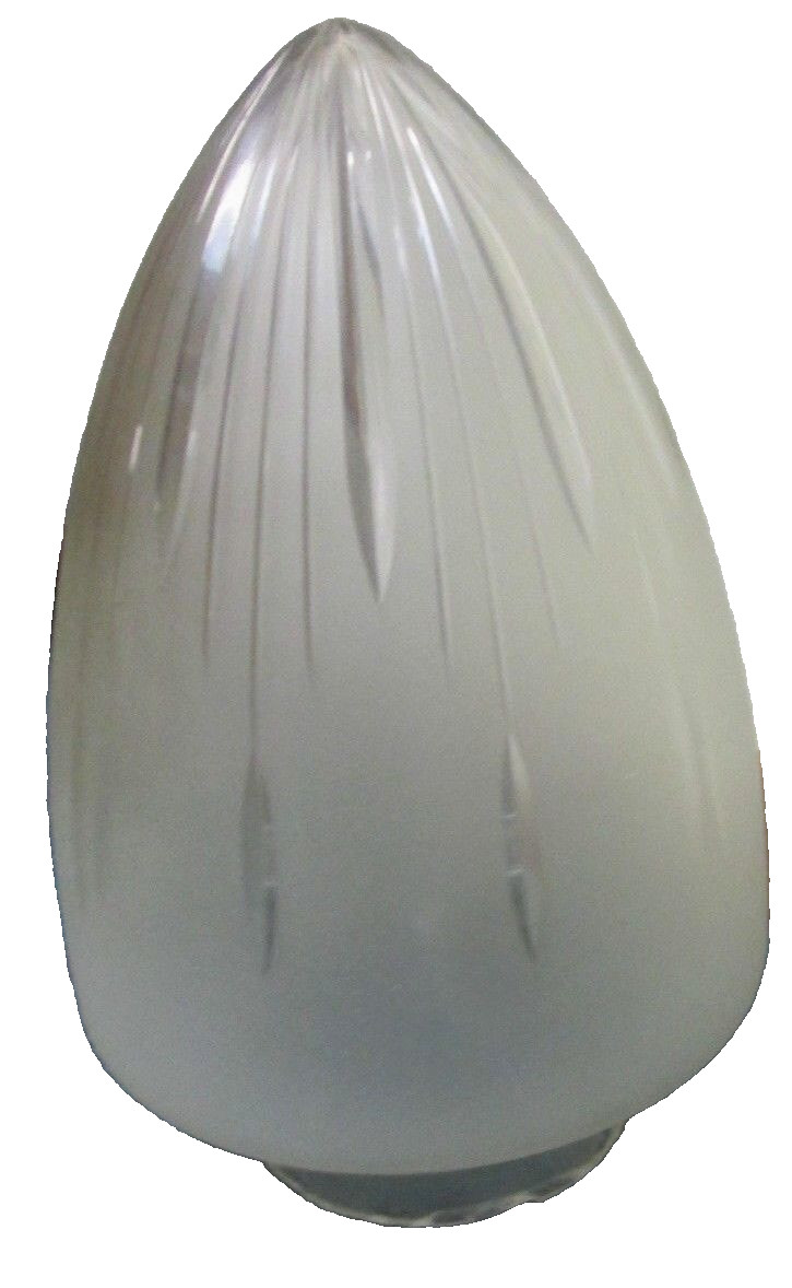 ANTIQUE DECO FROSTED AND CUT CONE SHAPED GLASS 10″ SHADE HYDE PARK ESTATE