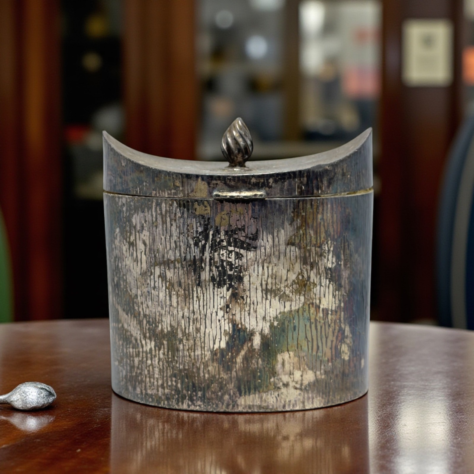 Rare 19th Century J. Dixon & Sons Silver Plate Tea Caddy 12cm Sheffield