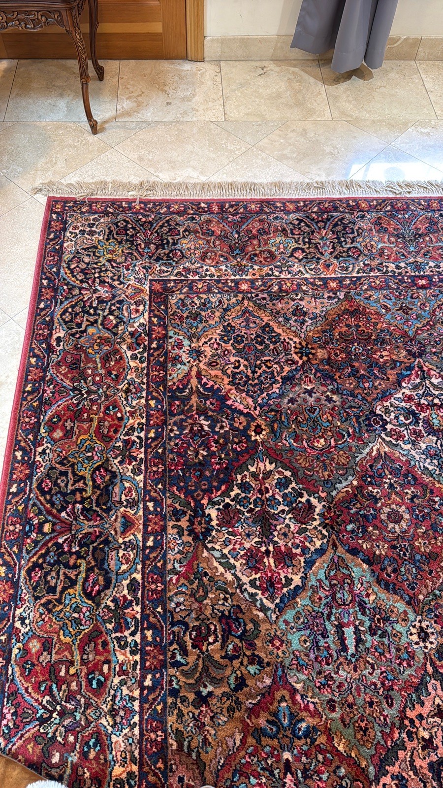 11.5×16 Karastan Multicolor Panel Kirman Rug #717, Palace Size Wool 700 Series