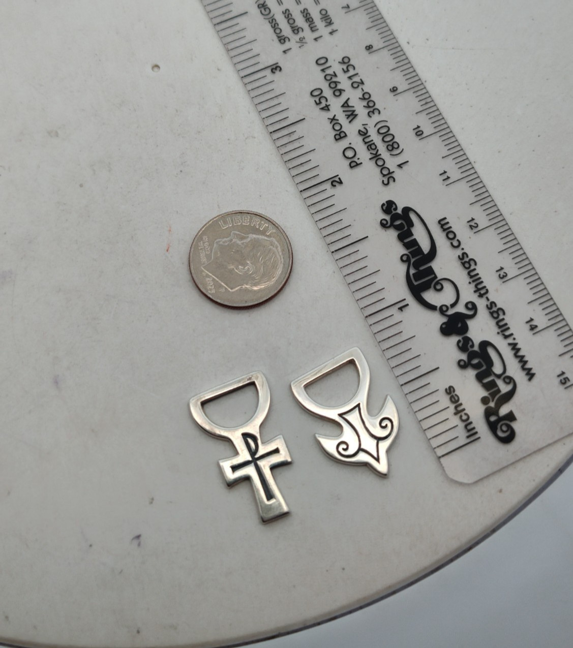 James Avery Sterling Silver Bookmark Cross & Dove Ends Only, No Ribbon