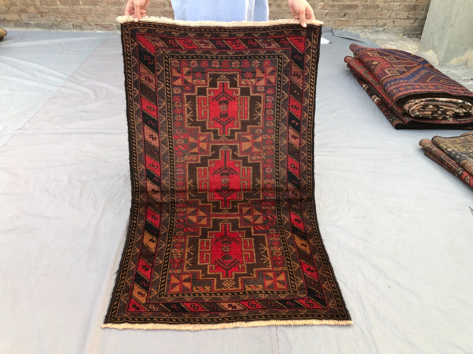 2’8 x 4’5 ft Vintage Afghan Baluchi Rug Hand Knotted Tribal Wool Kids Room Rug
