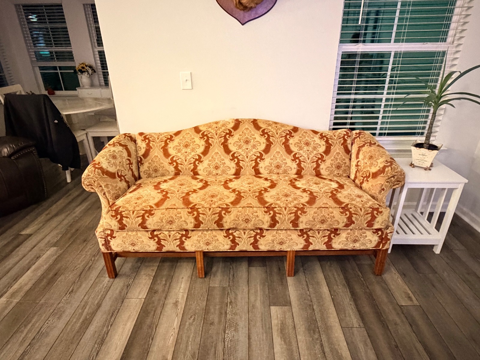 Hickory Chair Chippendale Style Mahogany Camelback Sofa