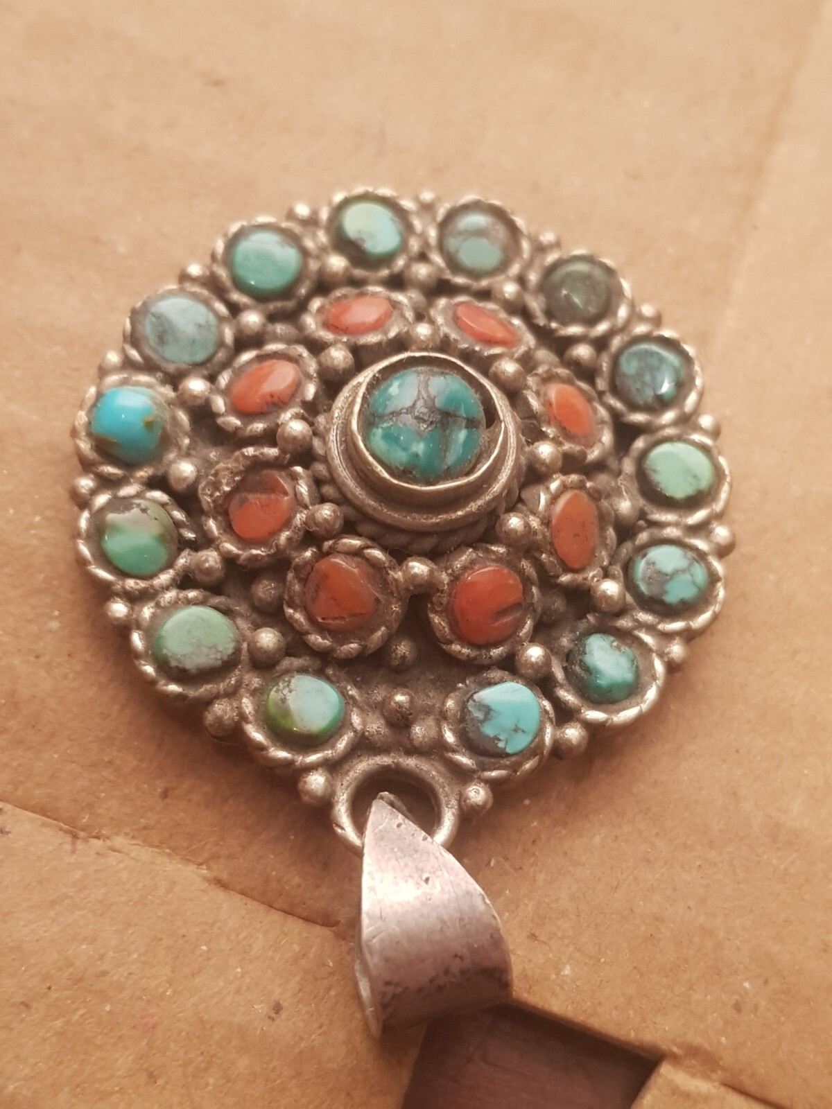 Rare Antique Ancient Egyptian Silver hanger precious Stone Silver 2480 BC