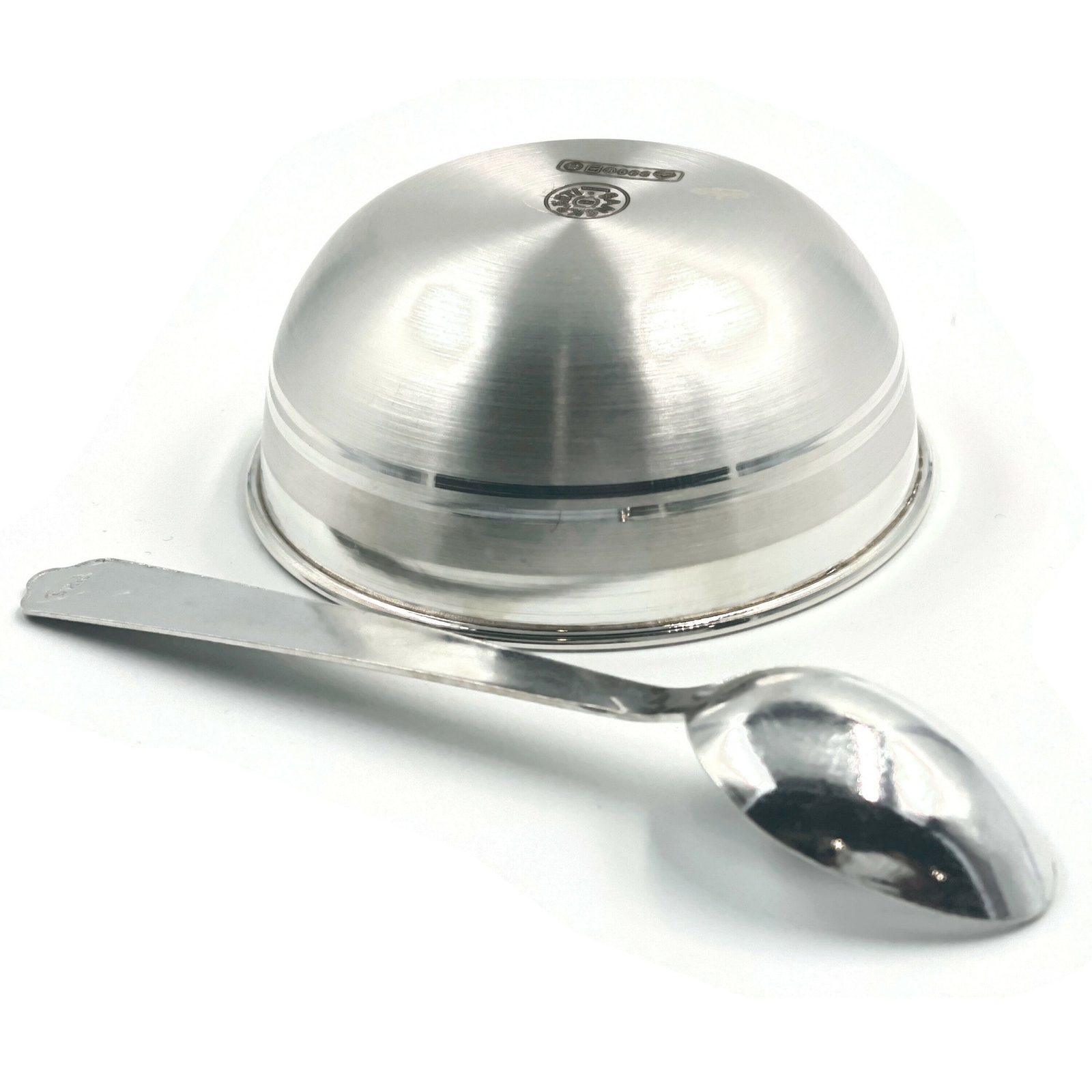 999 Pure Silver Hallmarked 3.0 inch Bowl & Spoon Set – Designer Set#01