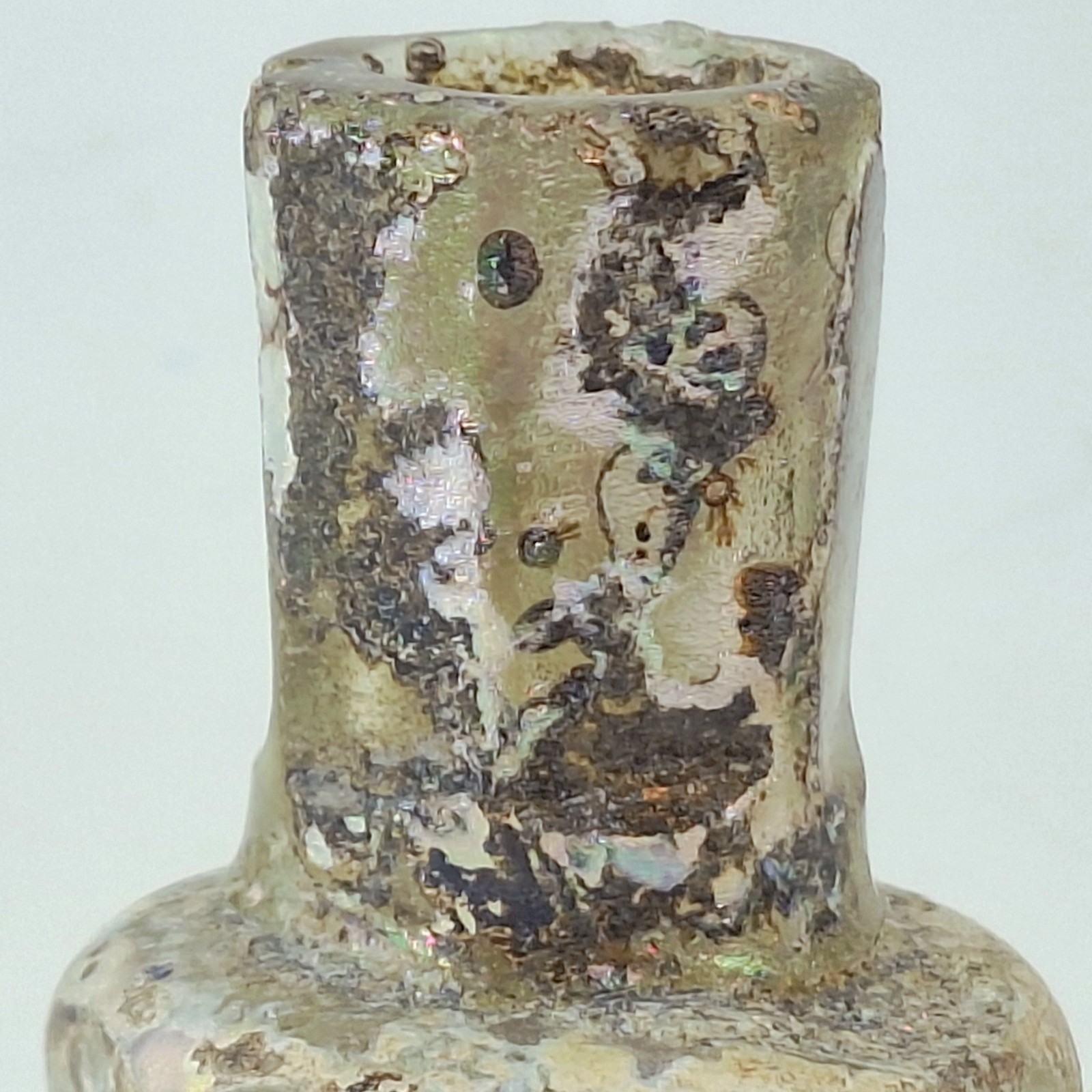 Rare Ancient Octagonal “Tear Catcher” Glass Bottle (1st to 3rd Century a.d.)