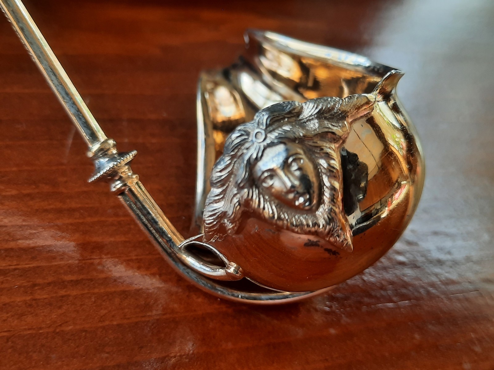 Sterling Silver George Sharp Ball End Medusa Spouted Ladle, Mono M