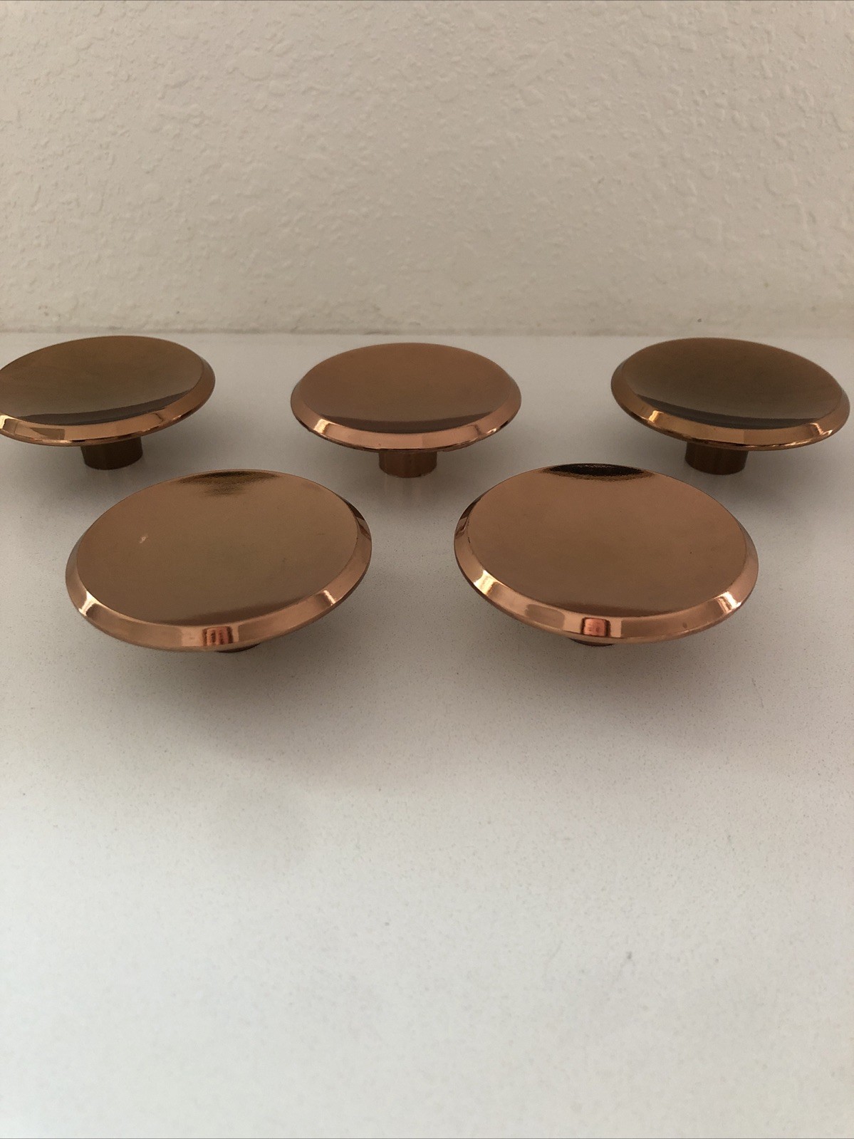 Vintage 2.5” AJAX Shinny Copper Finish Metal Drawer Knobs Cabinet Door Pulls