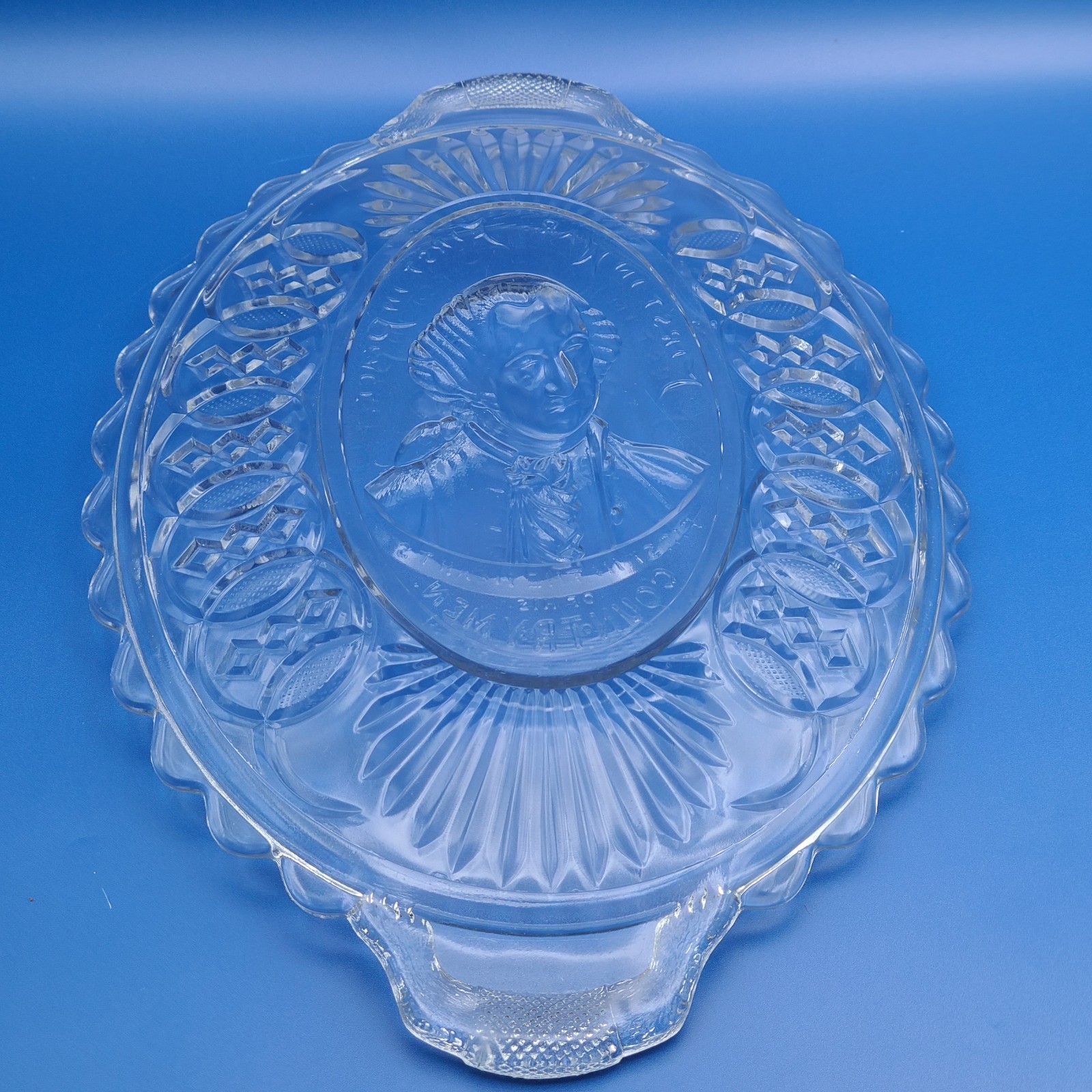 Antique EAPG Gillinder Centennial Bread Plate George Washington 12″ FREE SHIP