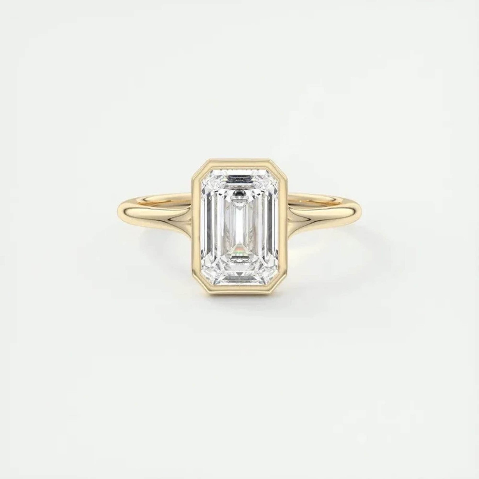 3.00 Ct Blue Emerald Cut Engagement Ring Large Emerald Three Stone Wedding Ring