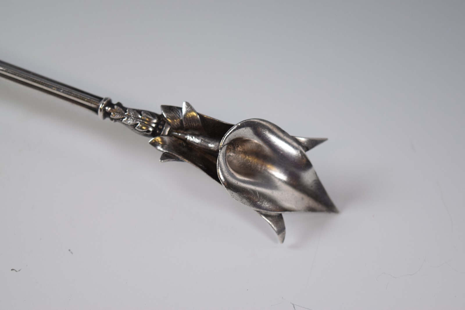 Stunning Antique Gorham Aesthetic Calla Lilly Pudding Spoon 10 1/2″ c. 1865