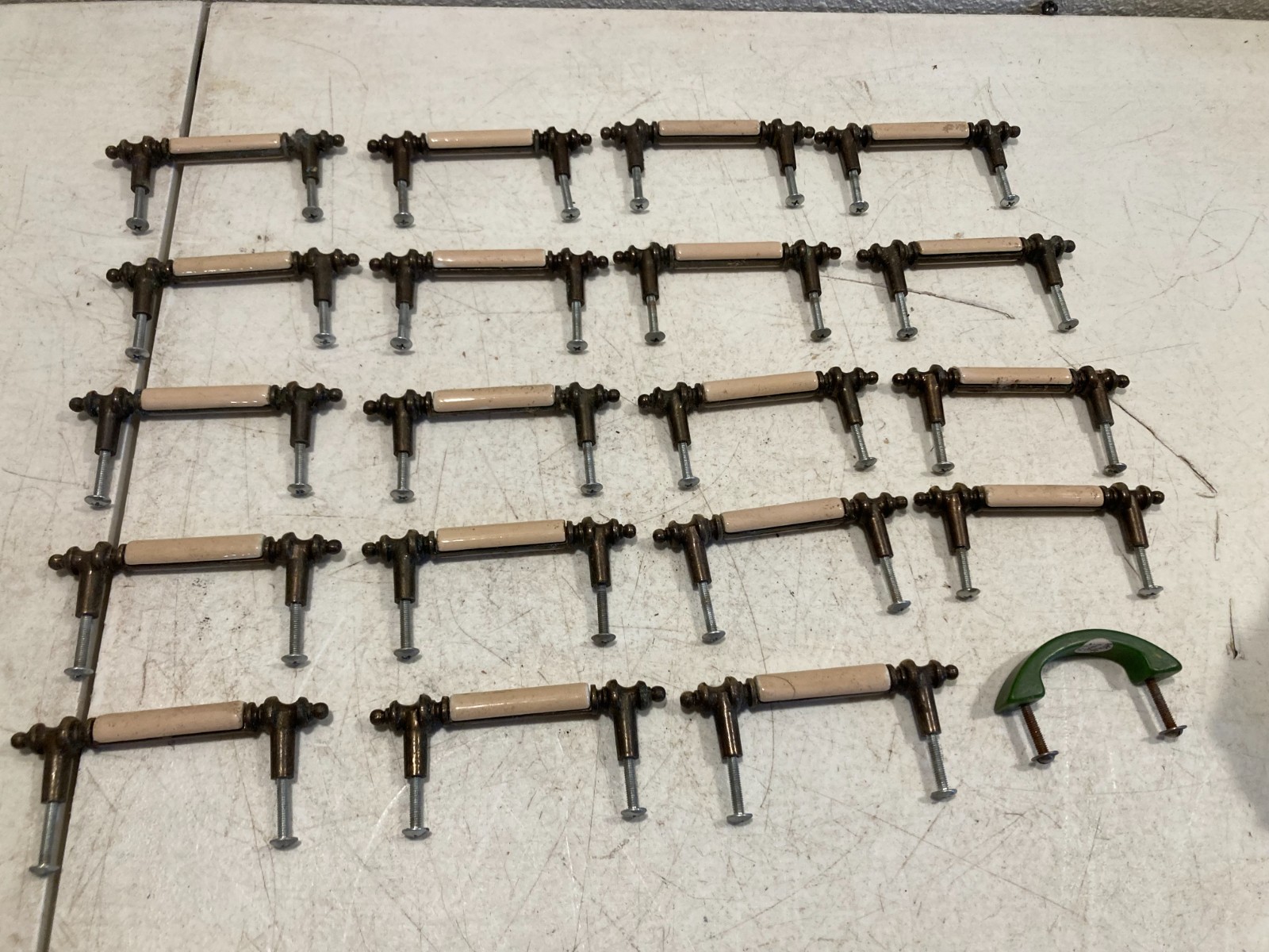 19 Lot Vintage Salvaged Recycled Wood Drawer Pulls -Oak & Metal Cabinet Handles