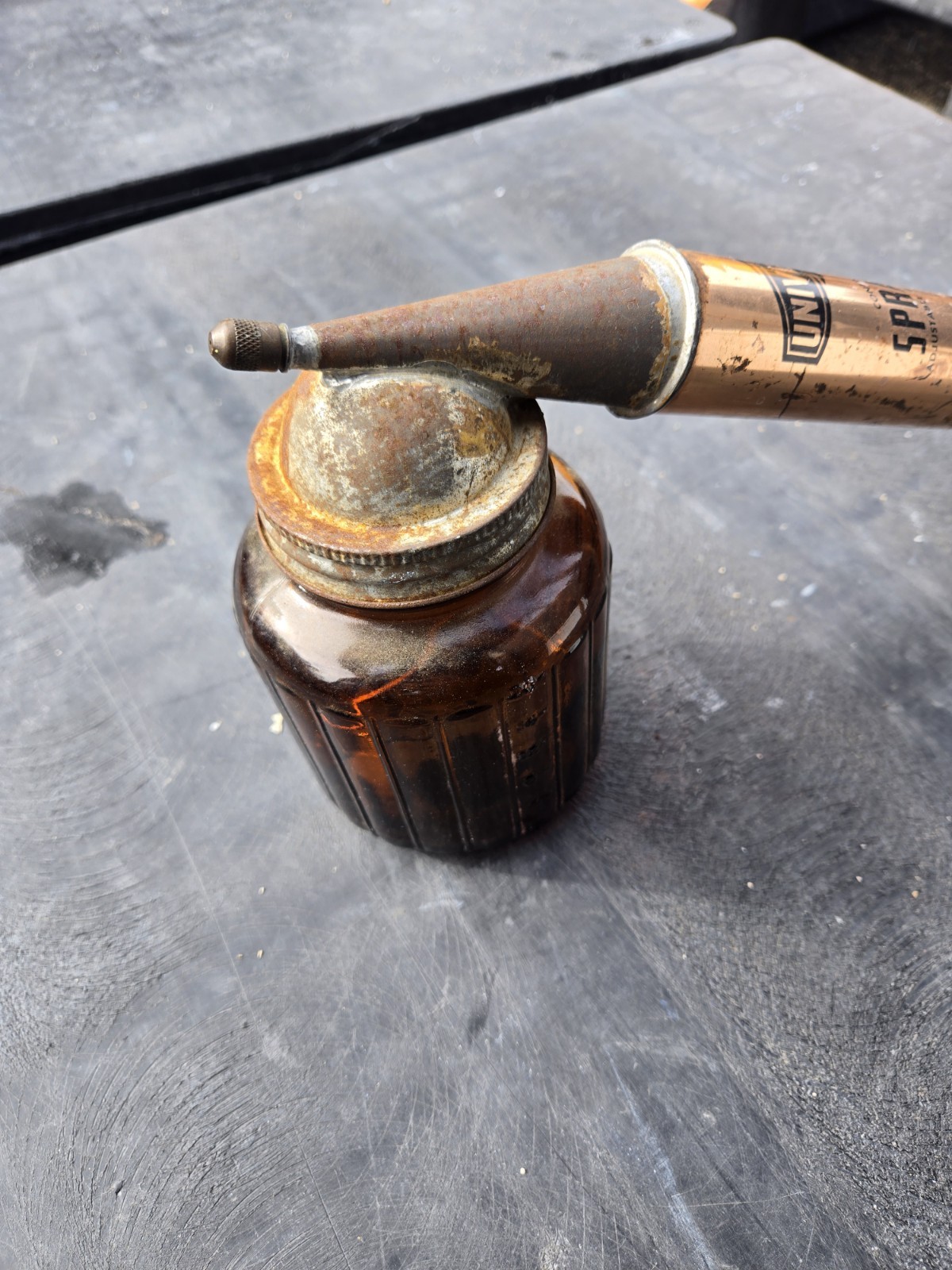 Antique Universal Brass Nozzle Continues Pump copper Sprayer With Amber Glass