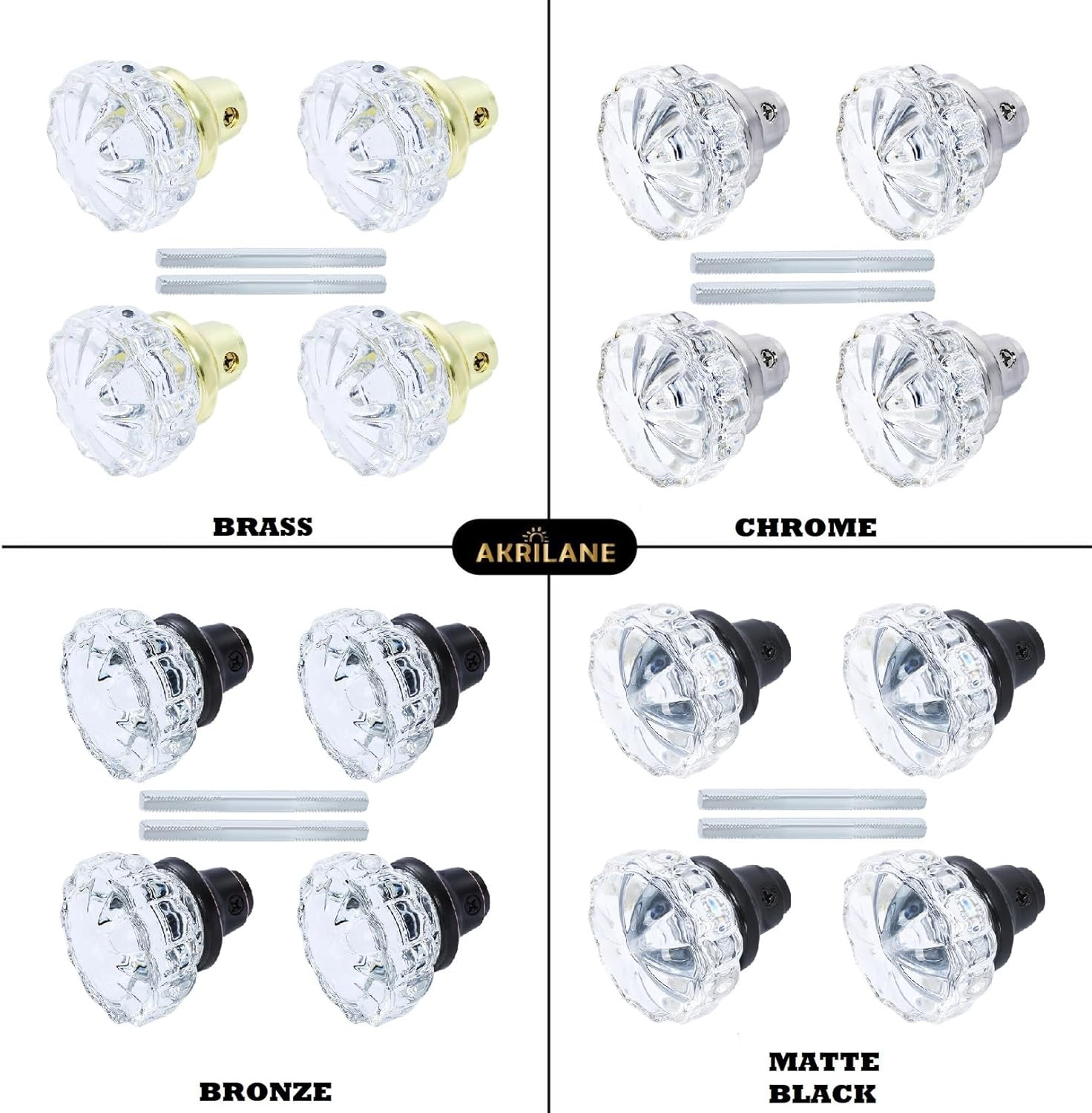 Mortise Glass Door Knobs Antique Crystal Vintage Style Knob Set