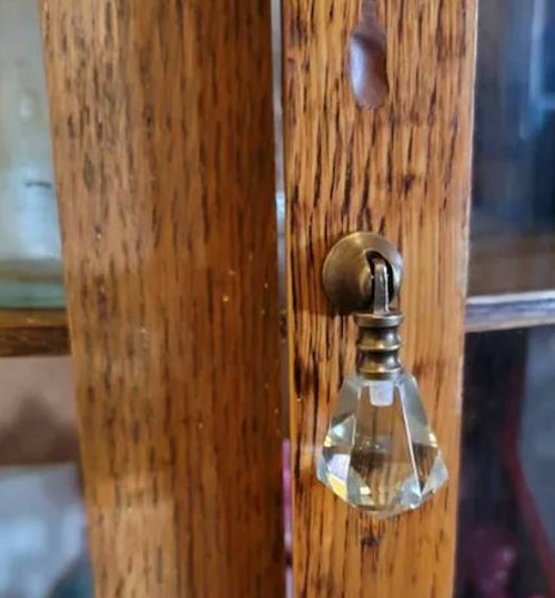 VTG-Brass Tear Drop Glass Drawer Pull Handle Furniture Cabinet Knob Hardware