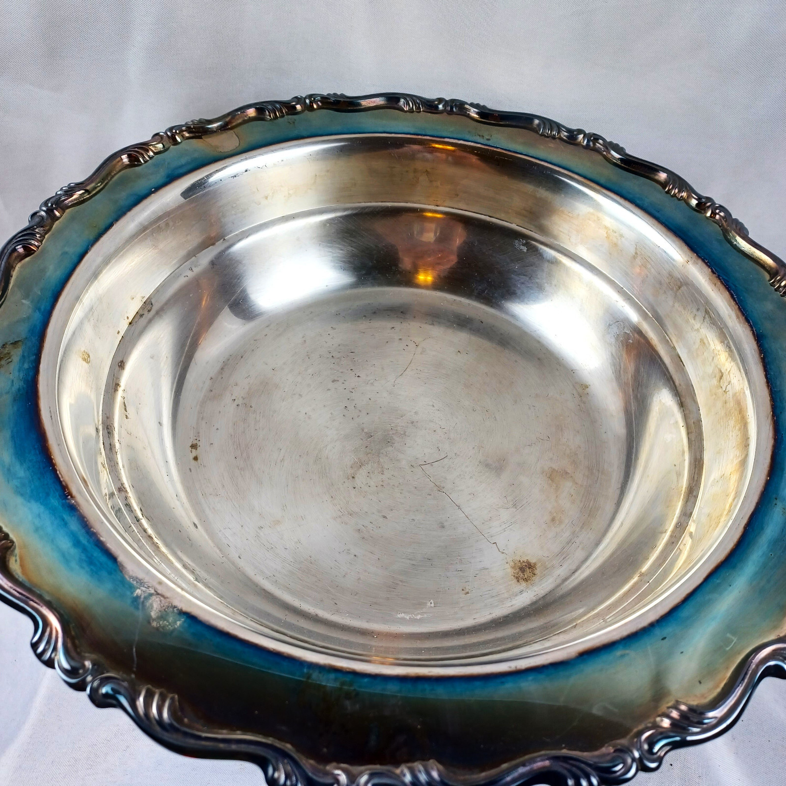 Vintage Oneida Silverplate Chafing Dish 5 pc Set Wick Burner 1970’s Stand