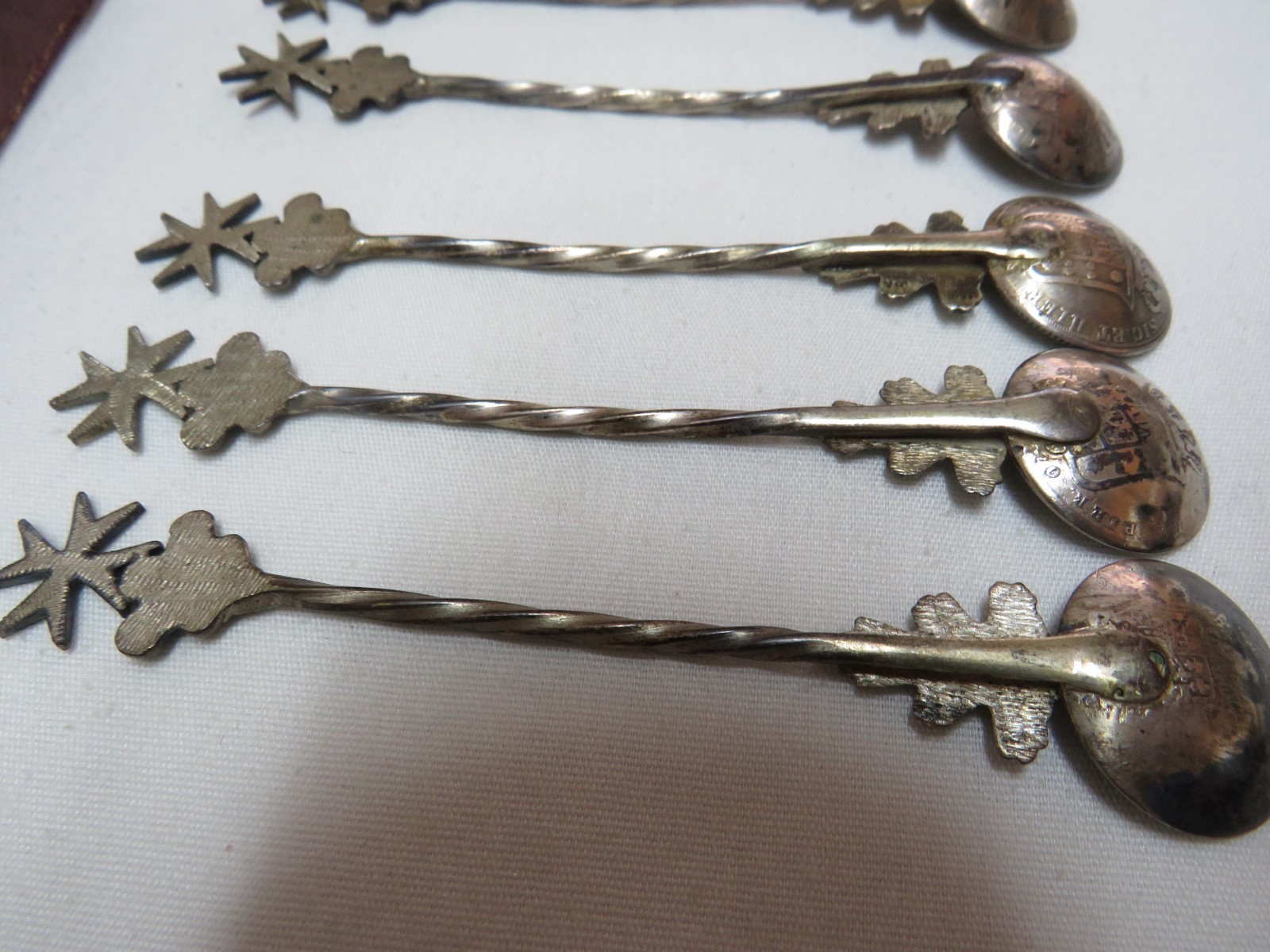 Sicily Naples Italy Two States Ferdinand II Silver Coin Coffee Spoons