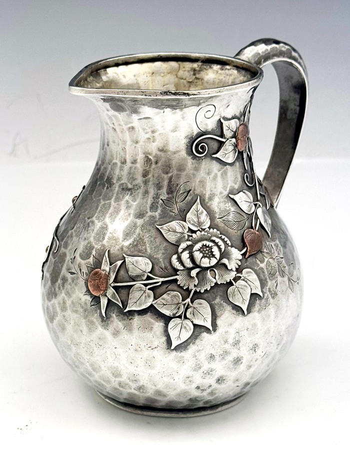 Whiting MIXED METALS Aesthetic Hammered Sterling Cream Pitcher 5″
