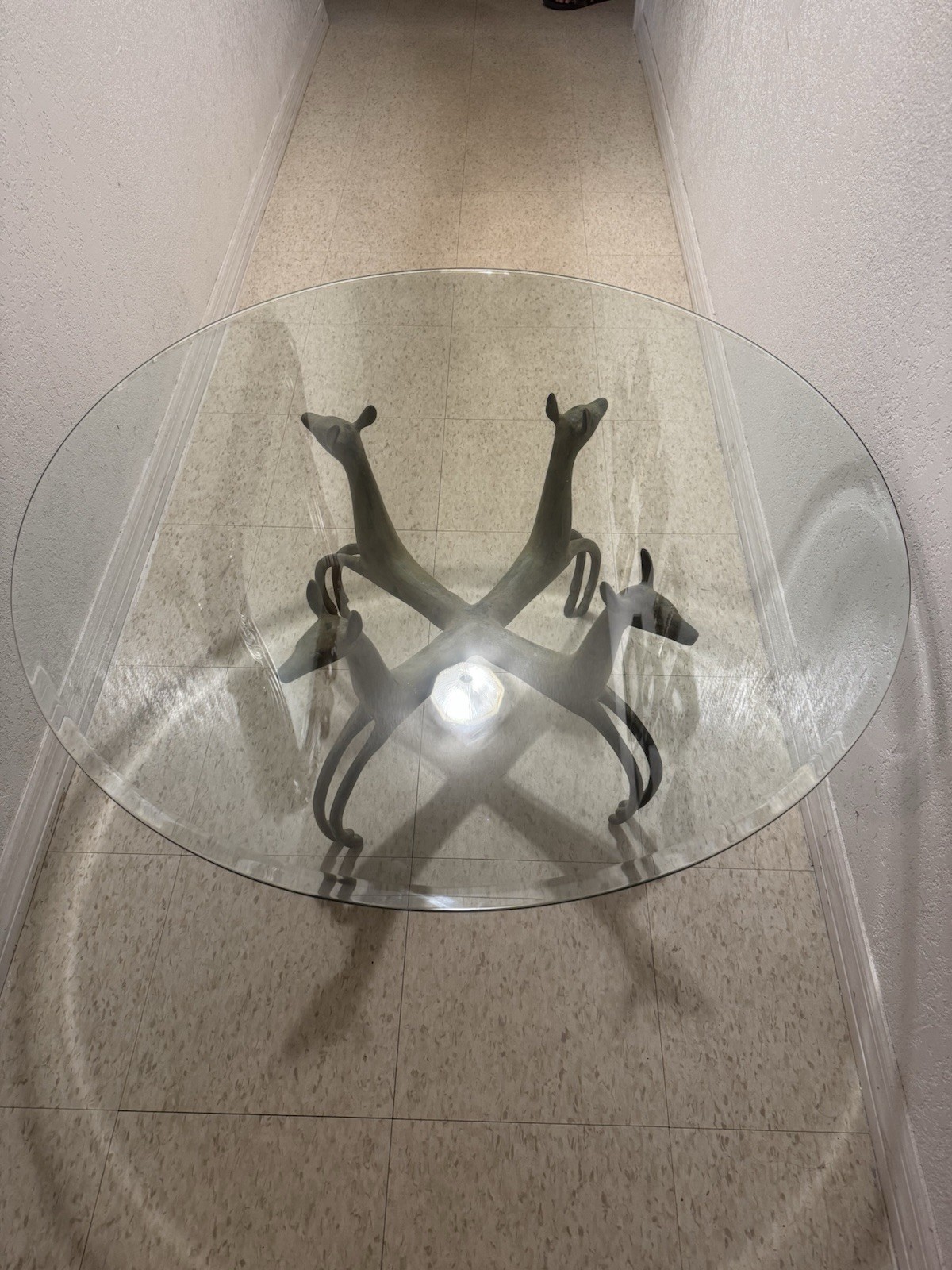 RARE EXQUISITE DEER FORM COFFEE TABLE IN ARMAND-ALBERT RATEAU STYLE