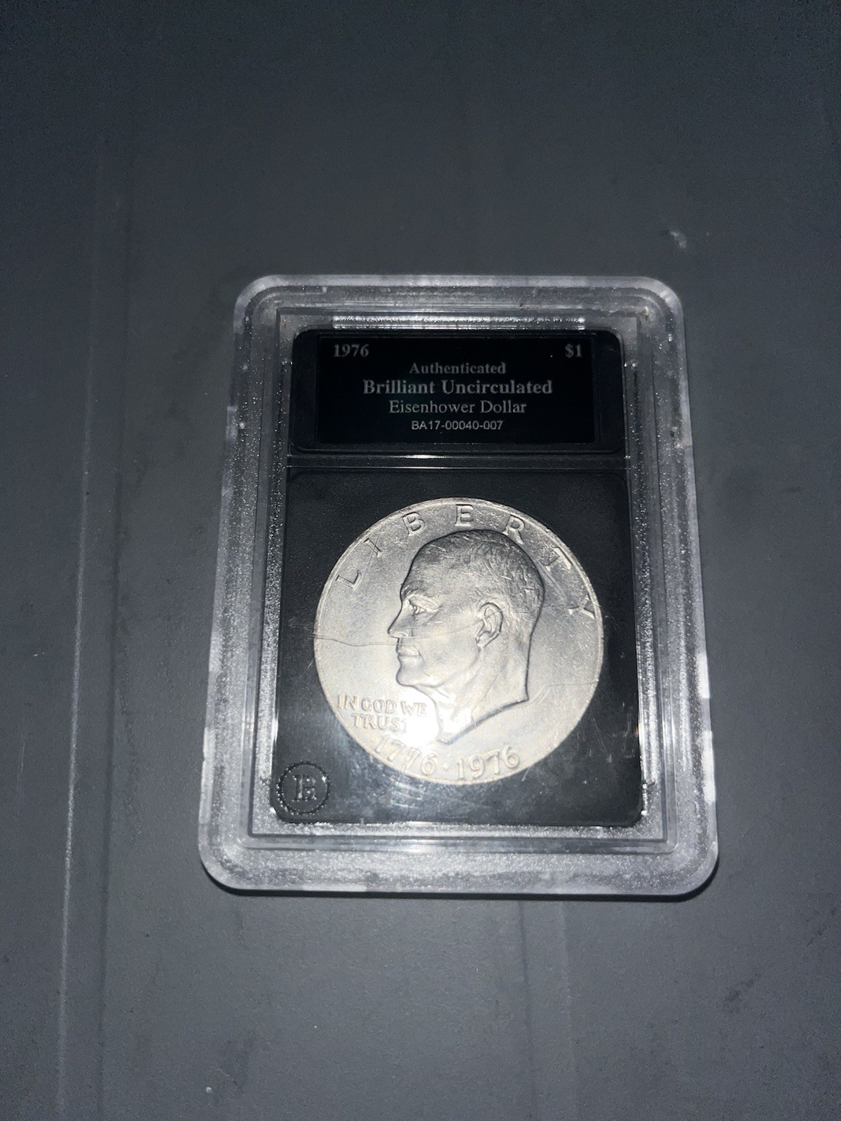 1776-1976 authenticated brilliant uncirculated eisenhower dollar ba17-00040-007