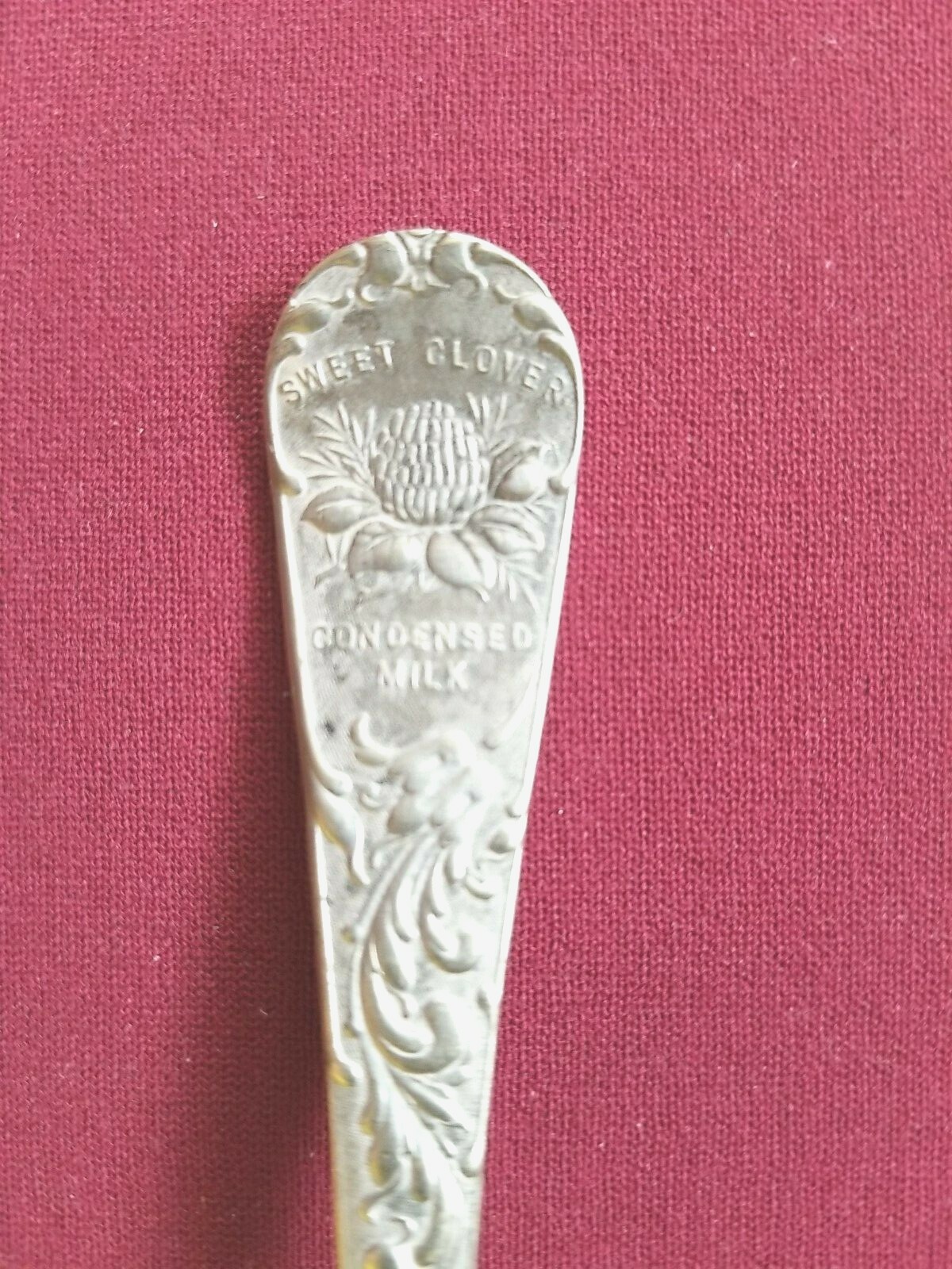 Sweet Clover Condensed Milk Vintage Souvenir Ladle Spoon US N.F. Silver Co 1877