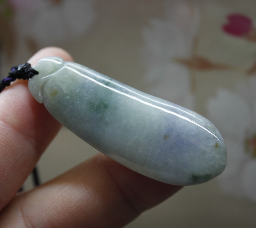 Certified Natural Grade A Untreated Multi-Color Jadeite JADE Melon Pendant #P748