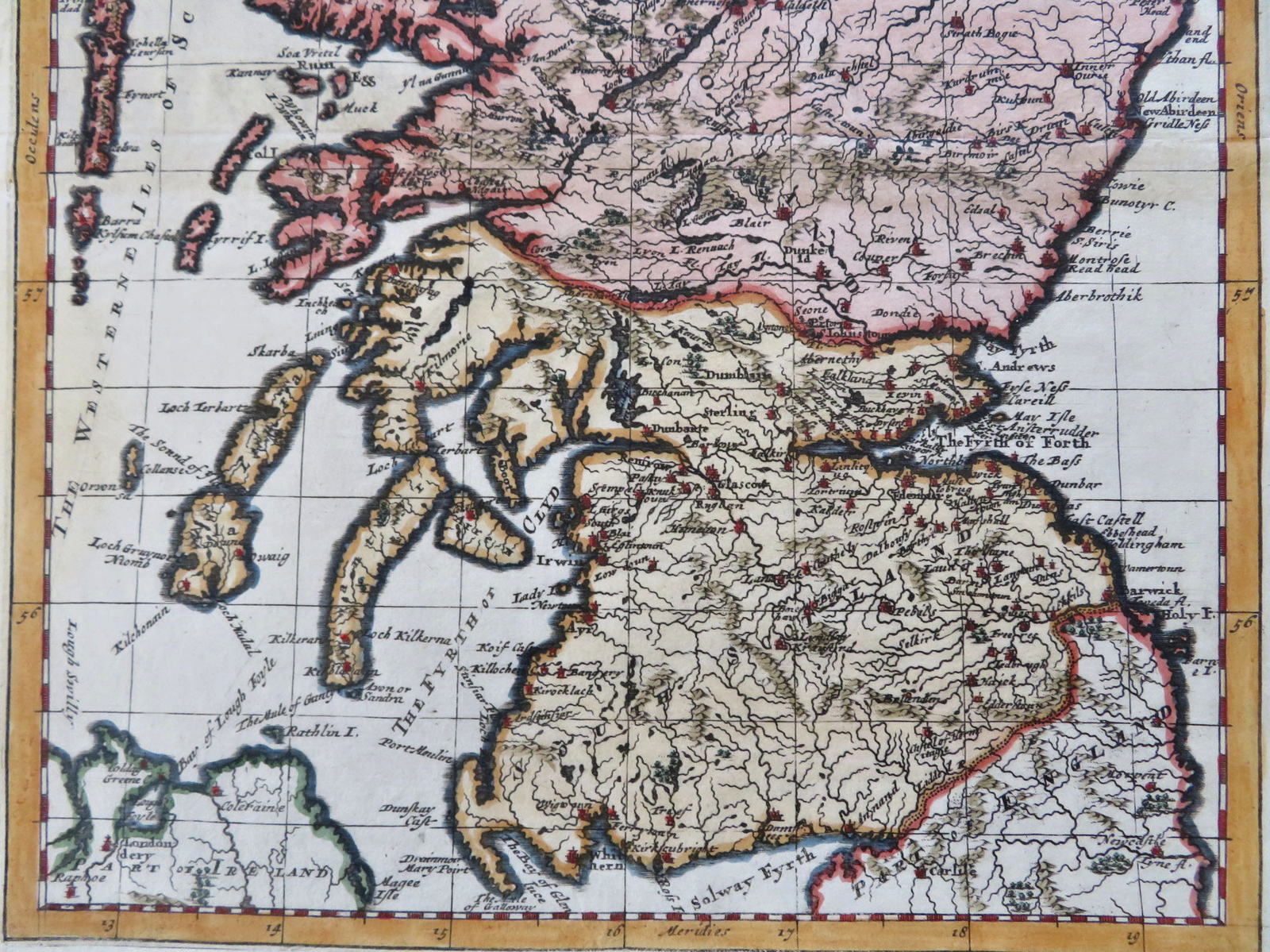 Kingdom of Scotland United Kingdom Edinburgh Glasgow 1750 engraved map