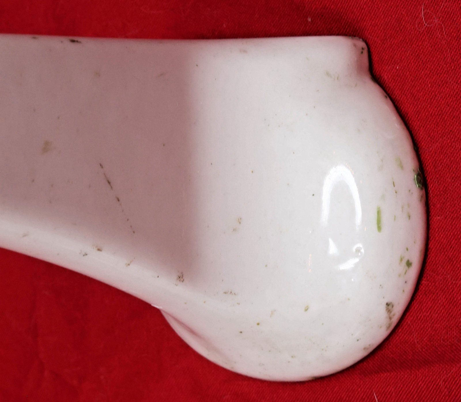 c.1910 Antique Vitreous Porcelain Shelf Brackets White Enamel Wall Mount Ceramic