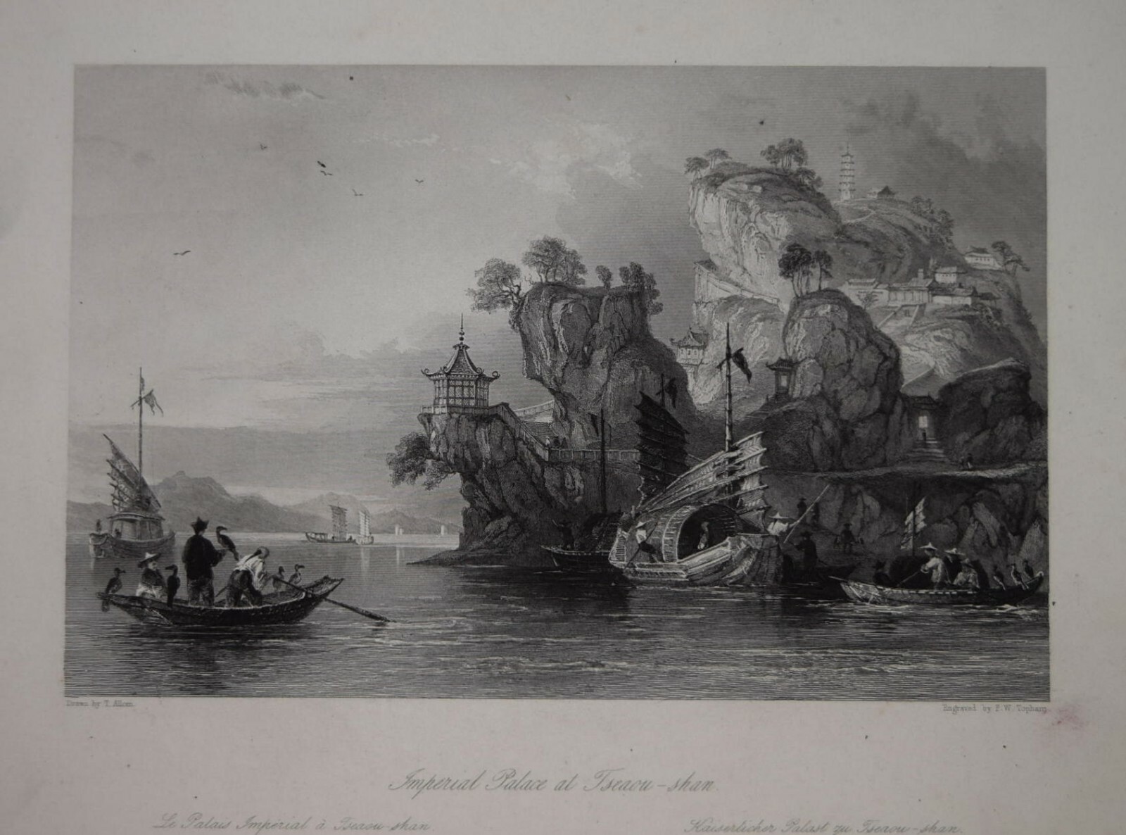 CHINA – IMPERIAL PALACE AT TSEAOU-SHAN BY THOMAS ALLOM, 1843